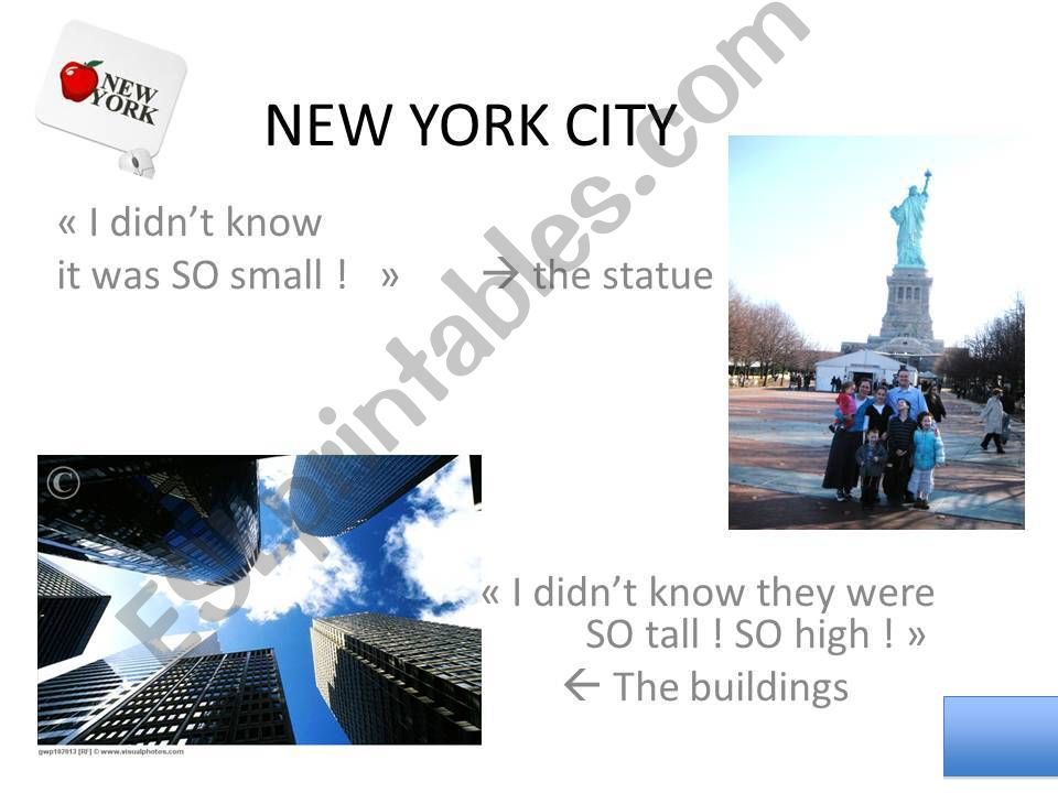 NEW YORK PLACES AND NOISE powerpoint