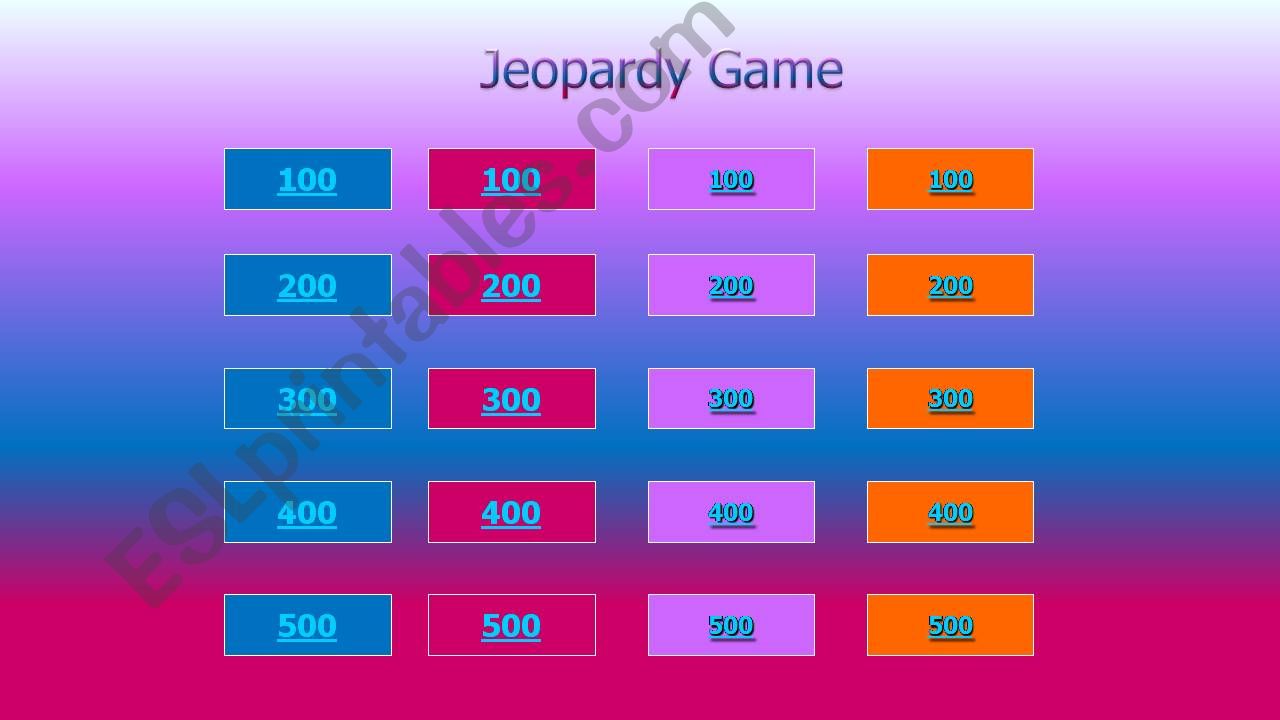 Jeopardy Game powerpoint