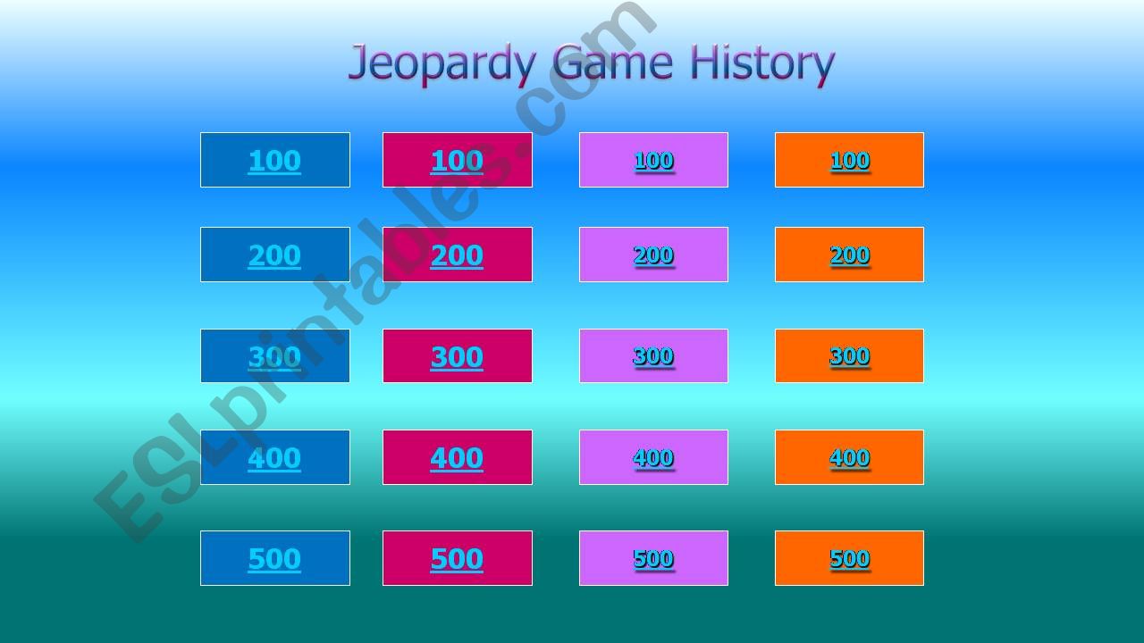 History Jeopardy powerpoint