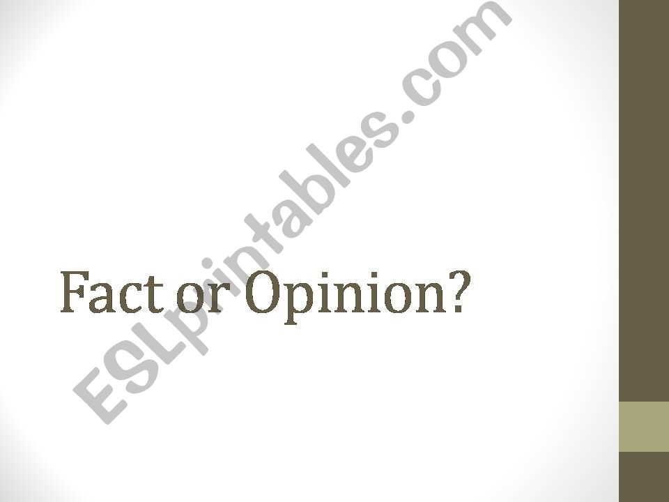 Fact Vs Opinion Powerpoint Middle School