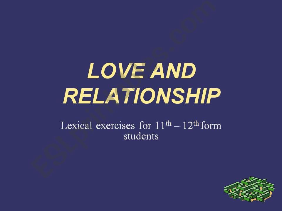 Love and relationships powerpoint