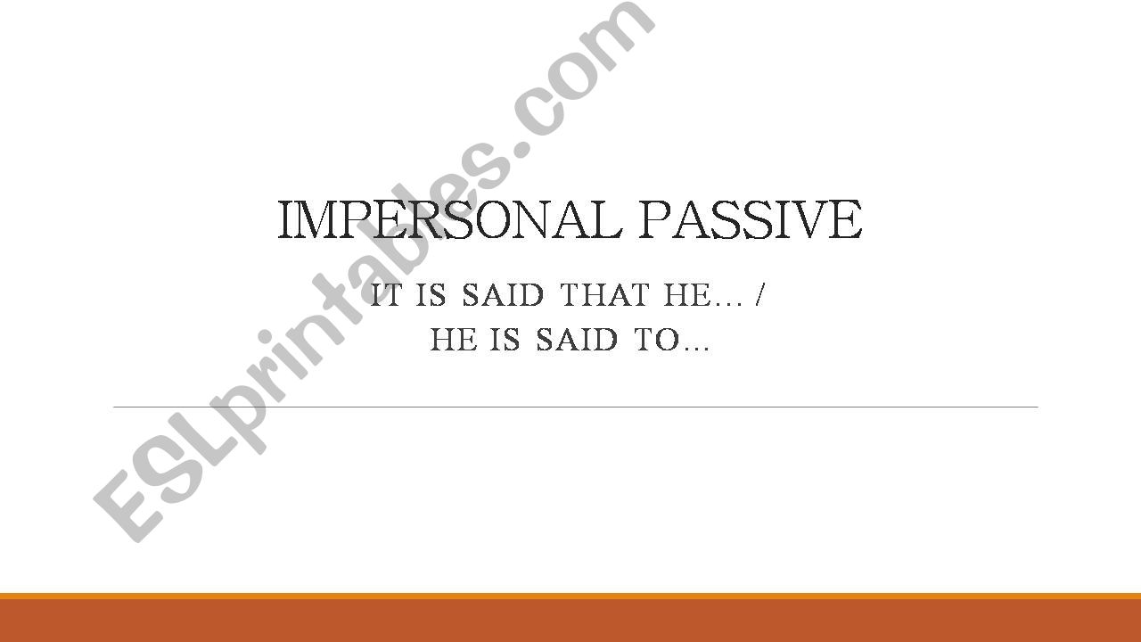 passive voice IMPERSONAL powerpoint