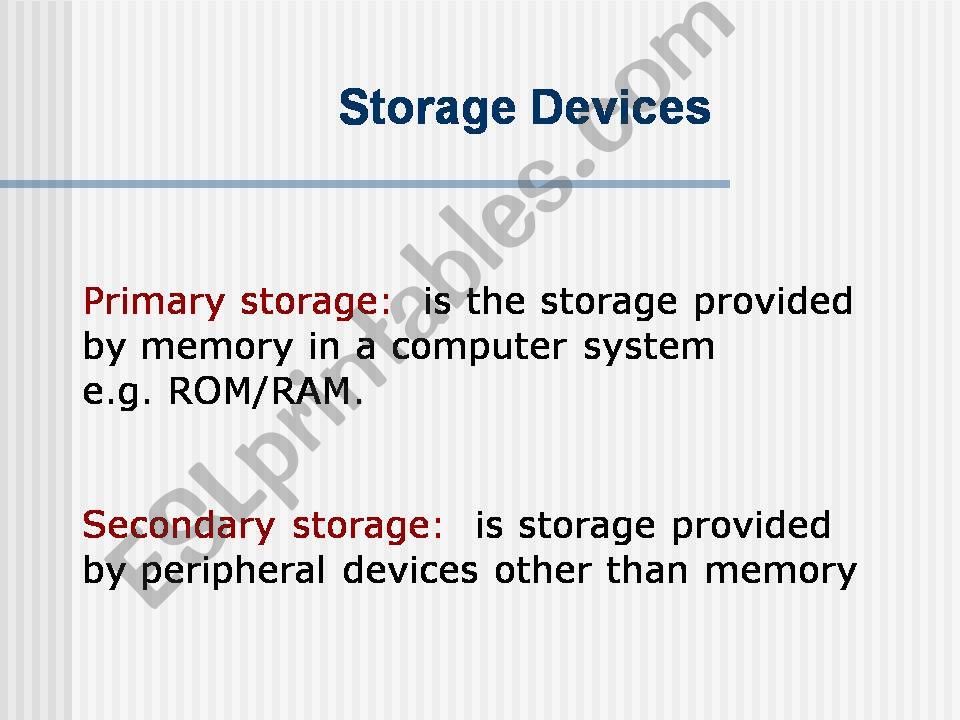 Storage Devices powerpoint