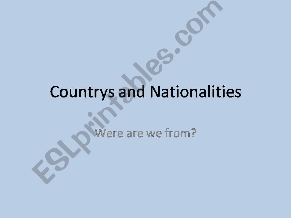 Famous people - coutries and nationalities