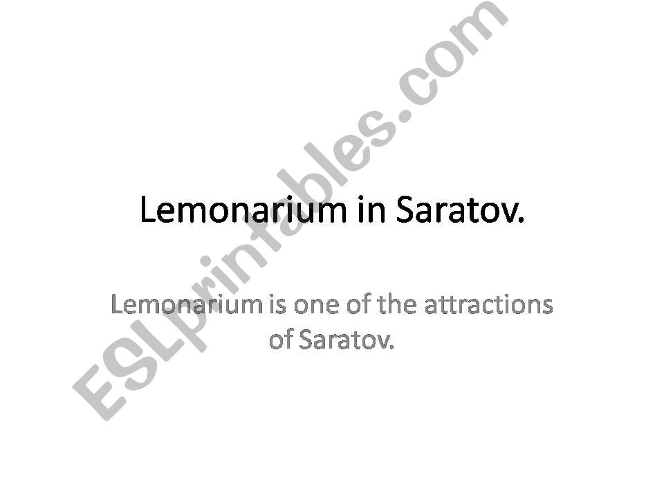 Lemonarium in Saratov powerpoint