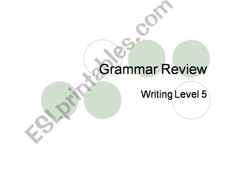 Review of Grammar Terms powerpoint