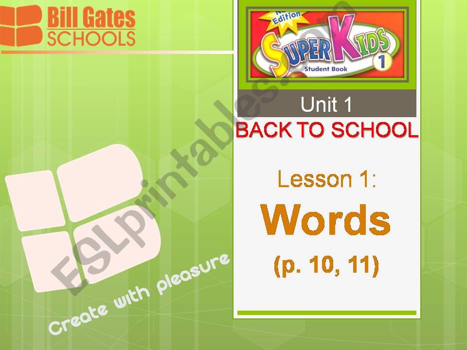 Sample power point to teach vocabulary