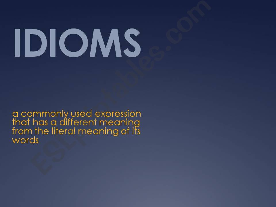 Teaching Idioms  powerpoint