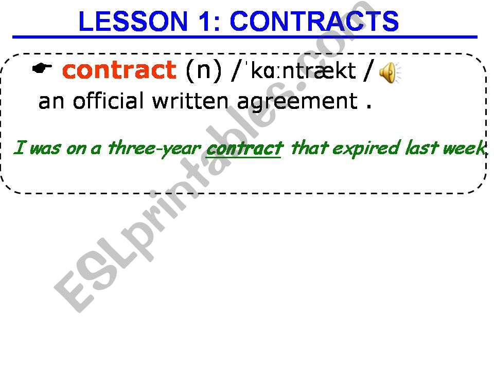 contract vocabularies powerpoint