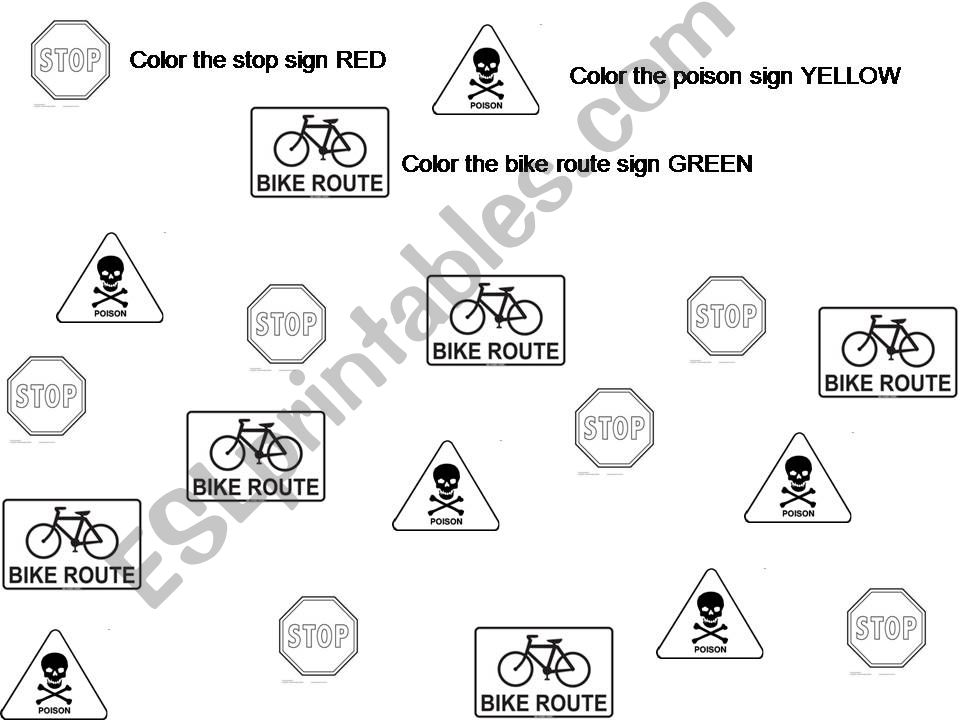 Safety Sign Printable or SMARTboard Activity 