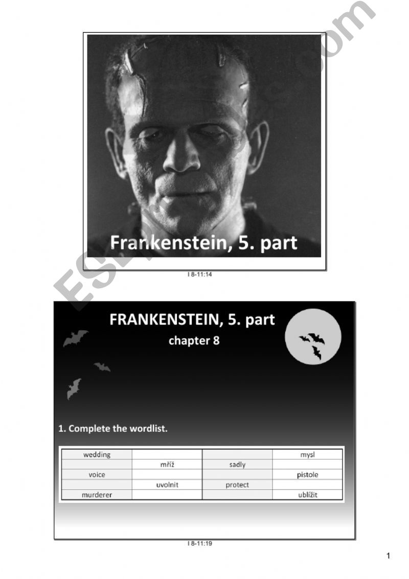 Frankenstein, 5. part powerpoint