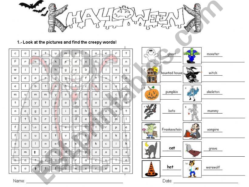 Halloween Wordsearch powerpoint