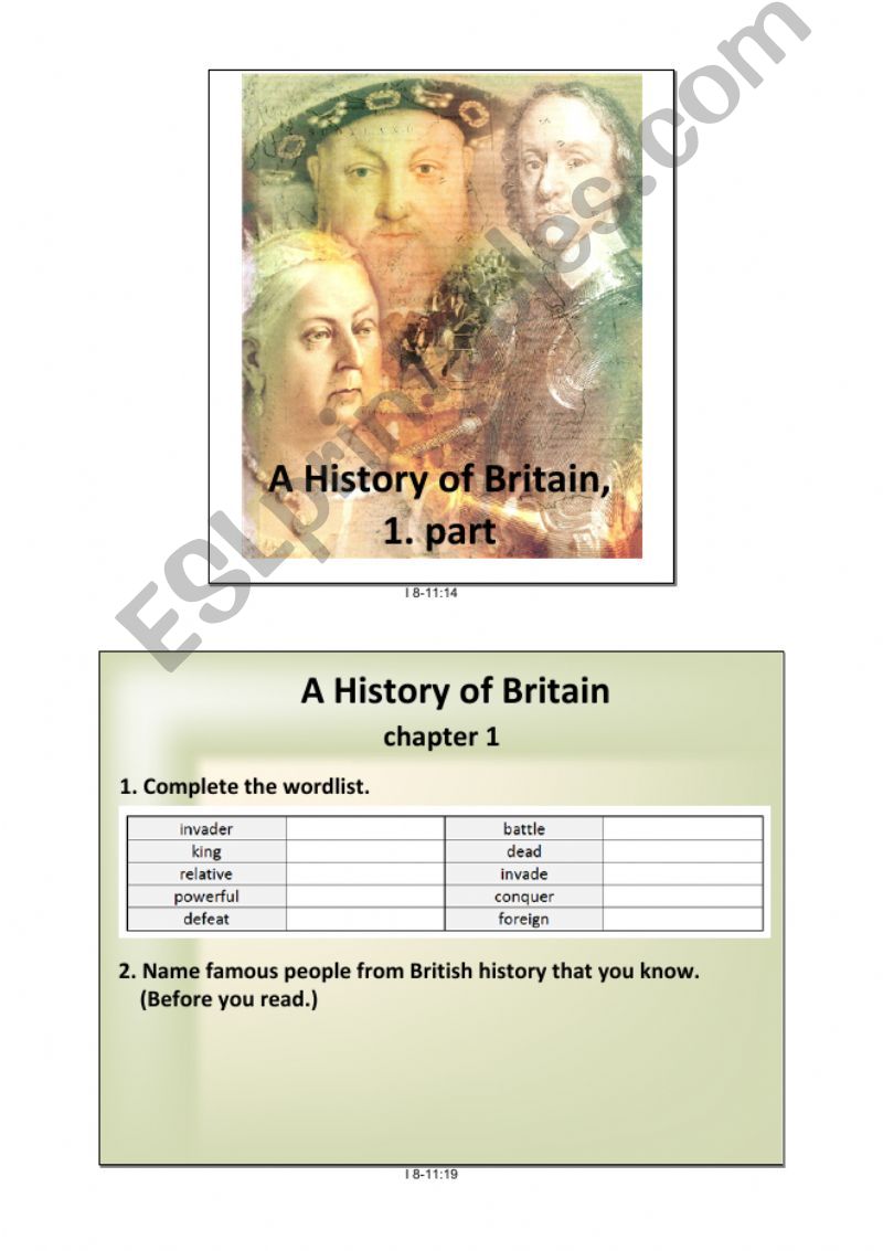 A History of Britain, 1. part powerpoint