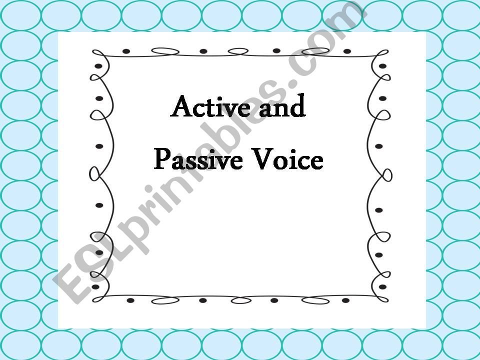 Active and passive voice Presentation