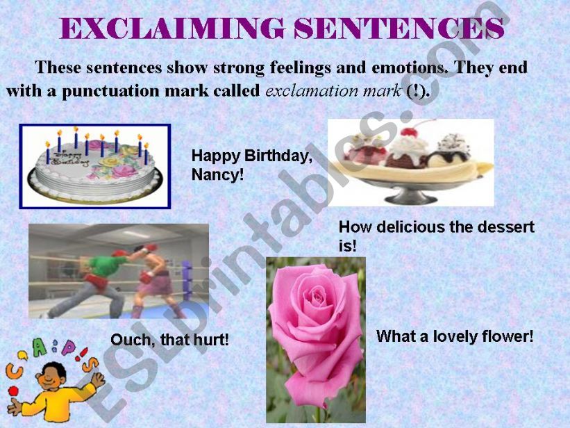 Exclaiming Sentences Powerpoint Presentation