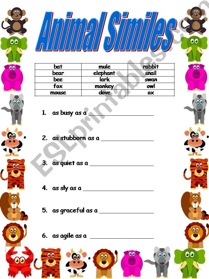 Animal Similes powerpoint