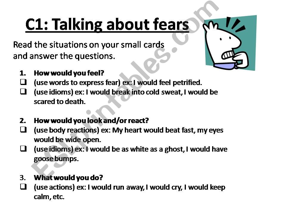 Conversation about fears powerpoint
