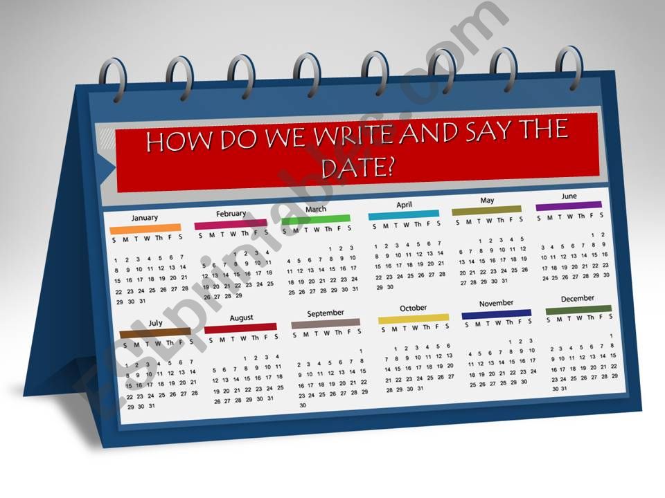 Dates of a month powerpoint