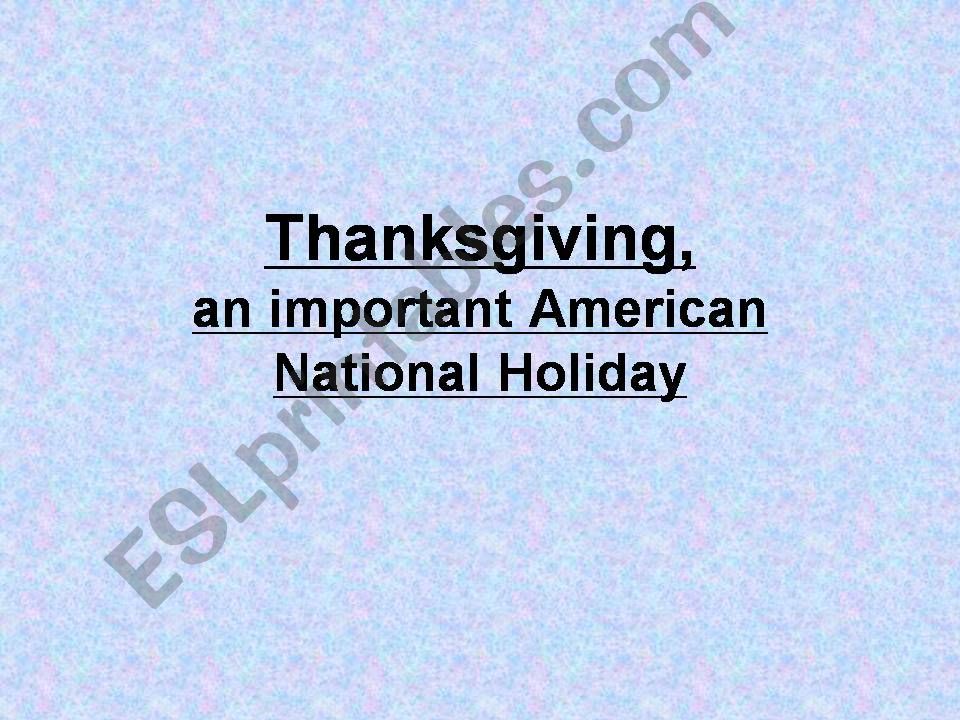 THANKSGIVING powerpoint