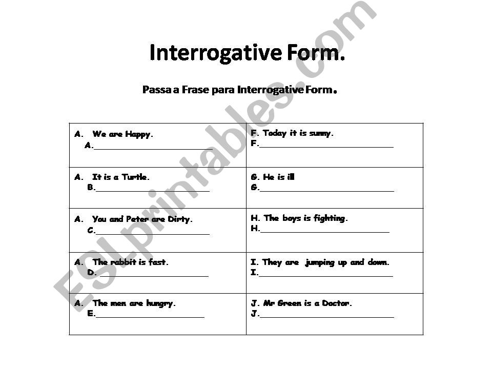 Interrogative Form powerpoint