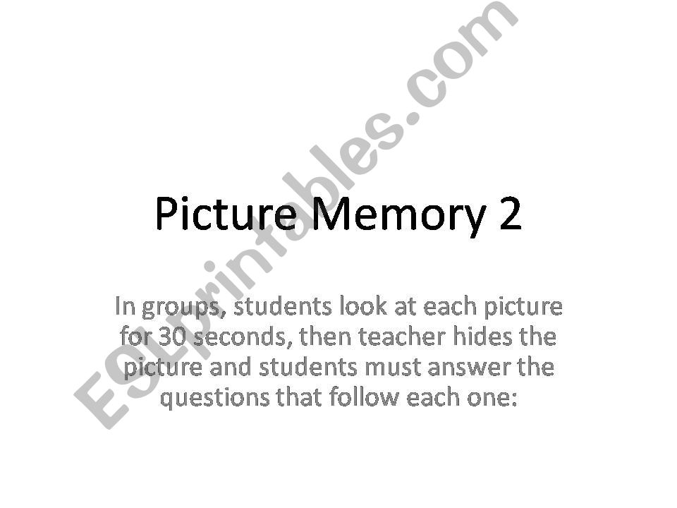 Picture Memory Game 2 powerpoint