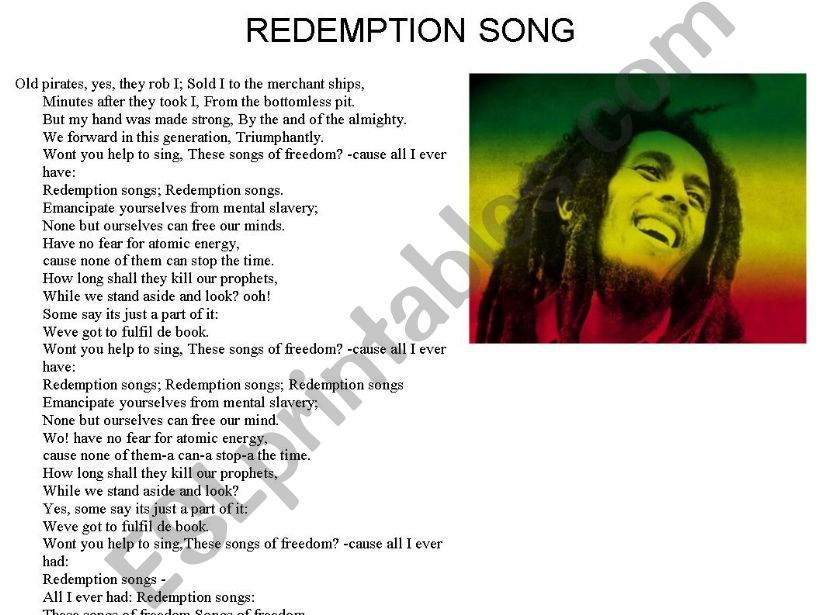 redemption song powerpoint