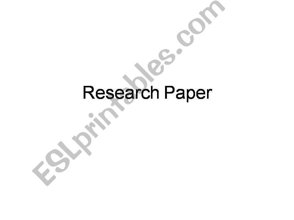Research Paper powerpoint