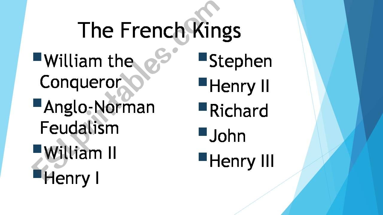 The French Kings of England powerpoint