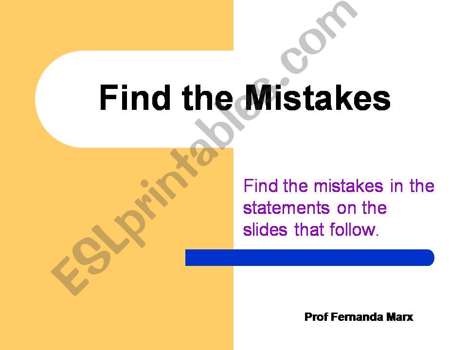 Find the Mistakes powerpoint
