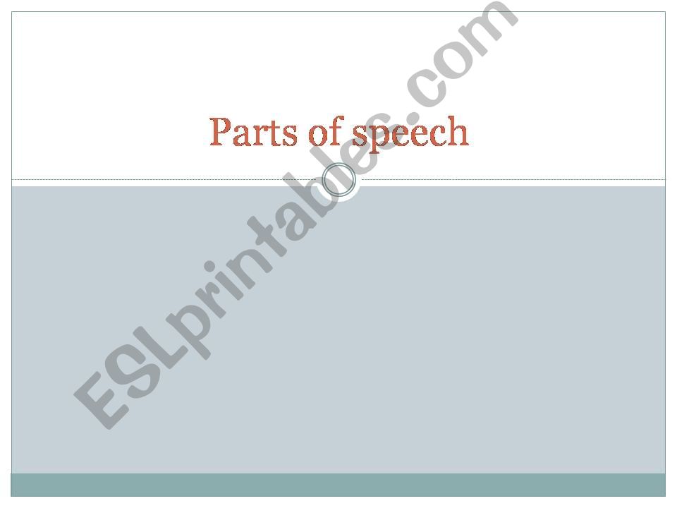 parts of speech powerpoint