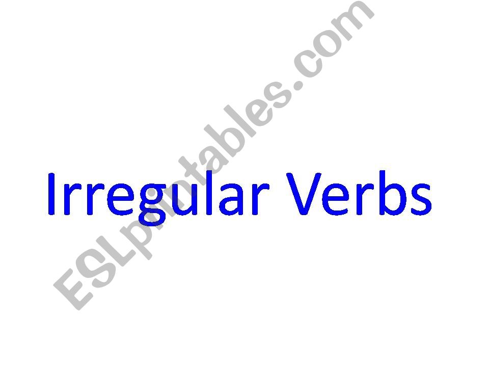 Irregular Verbs powerpoint