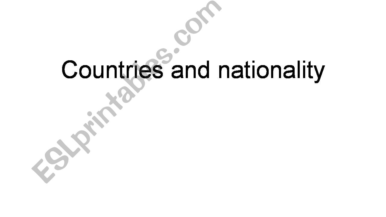 Countries and nationalities powerpoint