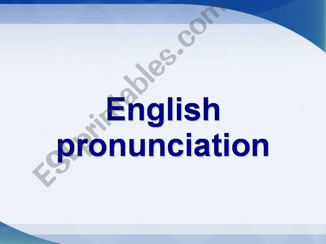 English pronunciation powerpoint