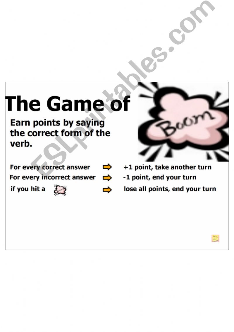 Interactive Boom for irregular verbs (smart board only)