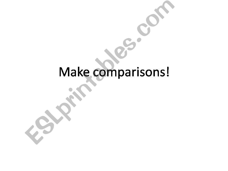 Comparatives and Superlatives photo comparisons