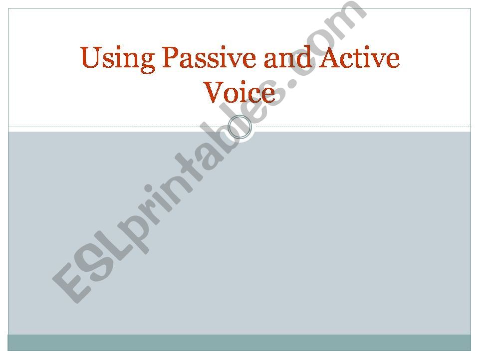 Passieve vs Active Voice powerpoint