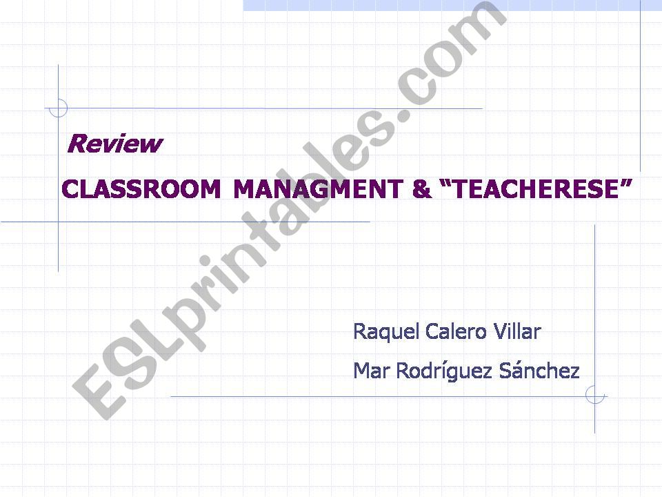 Classroom management powerpoint