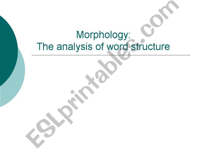 Morphology powerpoint