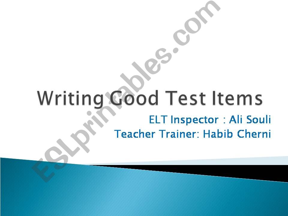 writing good test items  powerpoint