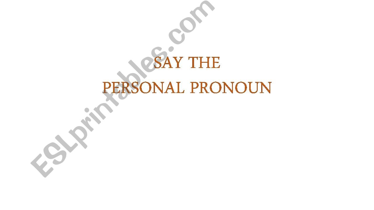 Personal pronouns powerpoint