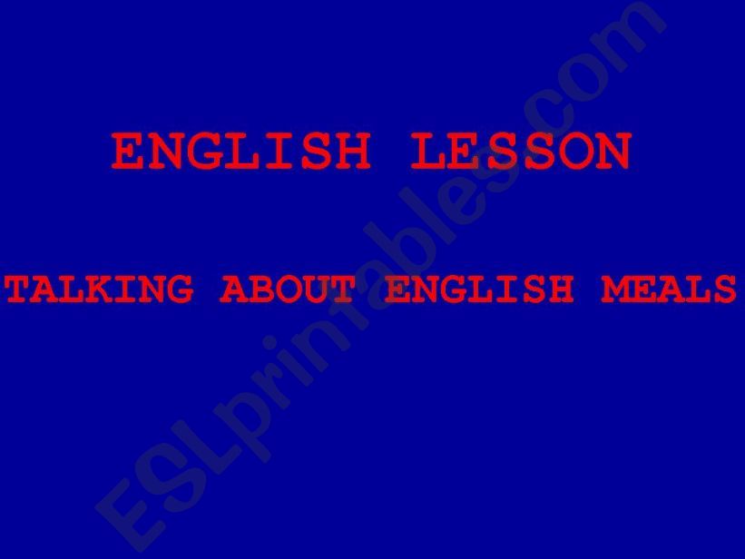 English meals powerpoint
