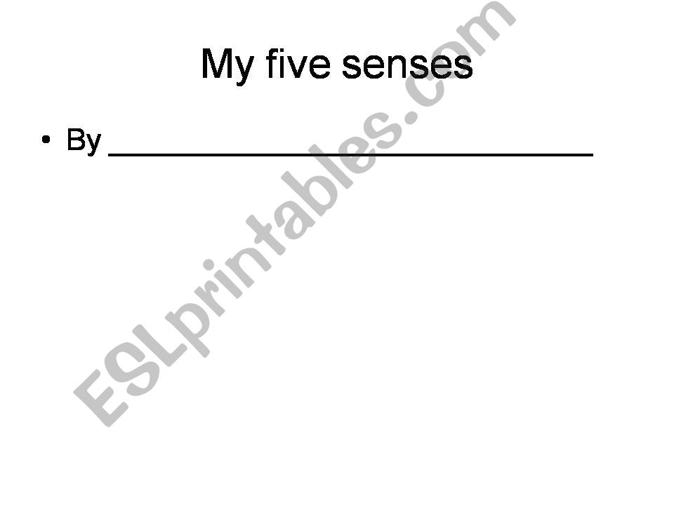 My five senses powerpoint