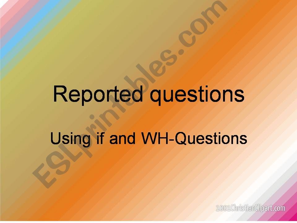 reported speech powerpoint