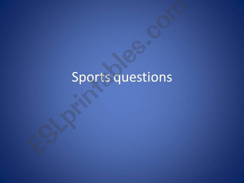 Sports question powerpoint