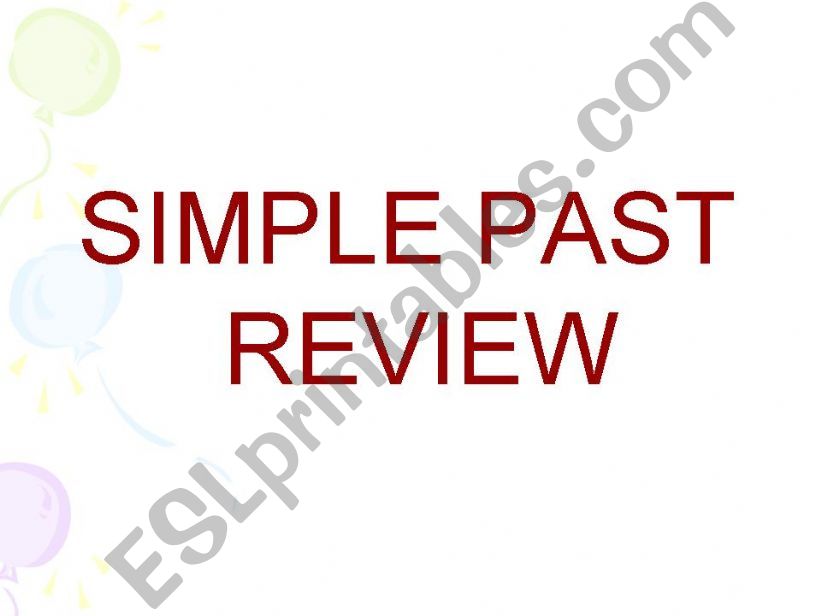 Simple Past Review powerpoint