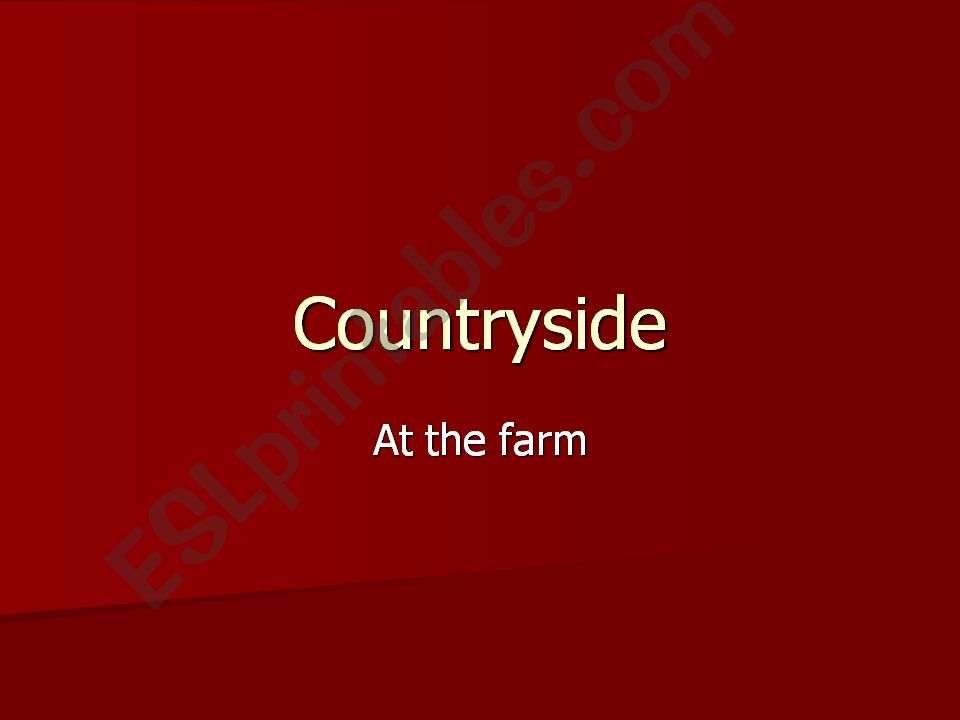 Countryside life powerpoint