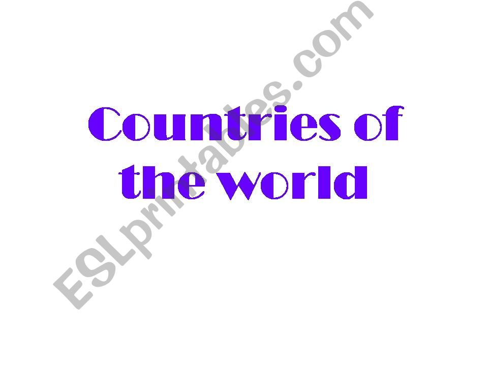 Countries of the world powerpoint