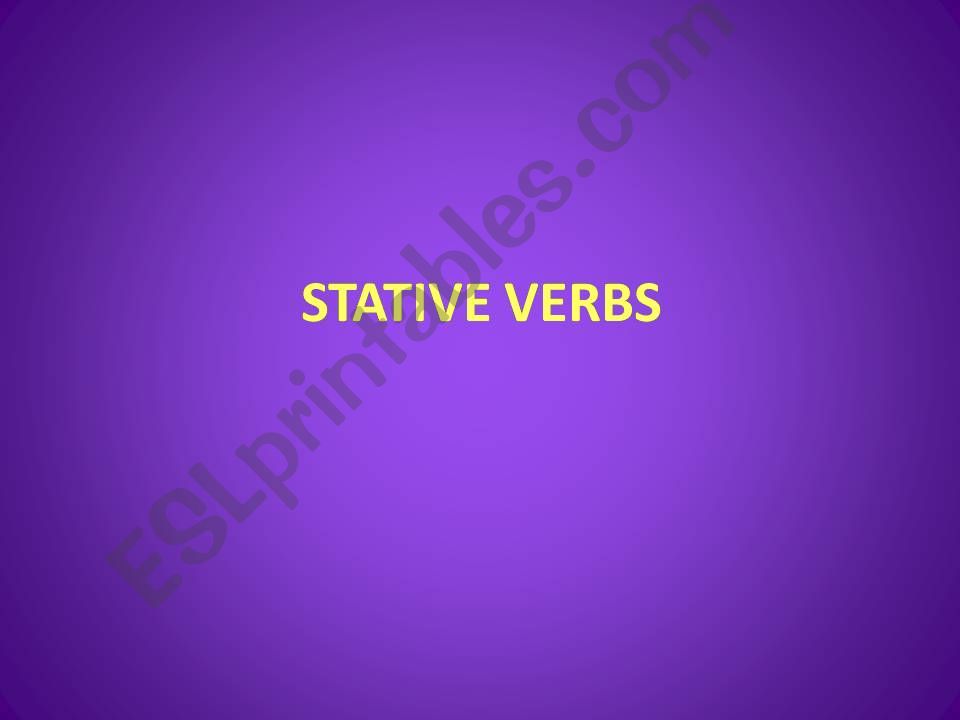 stative verbs powerpoint