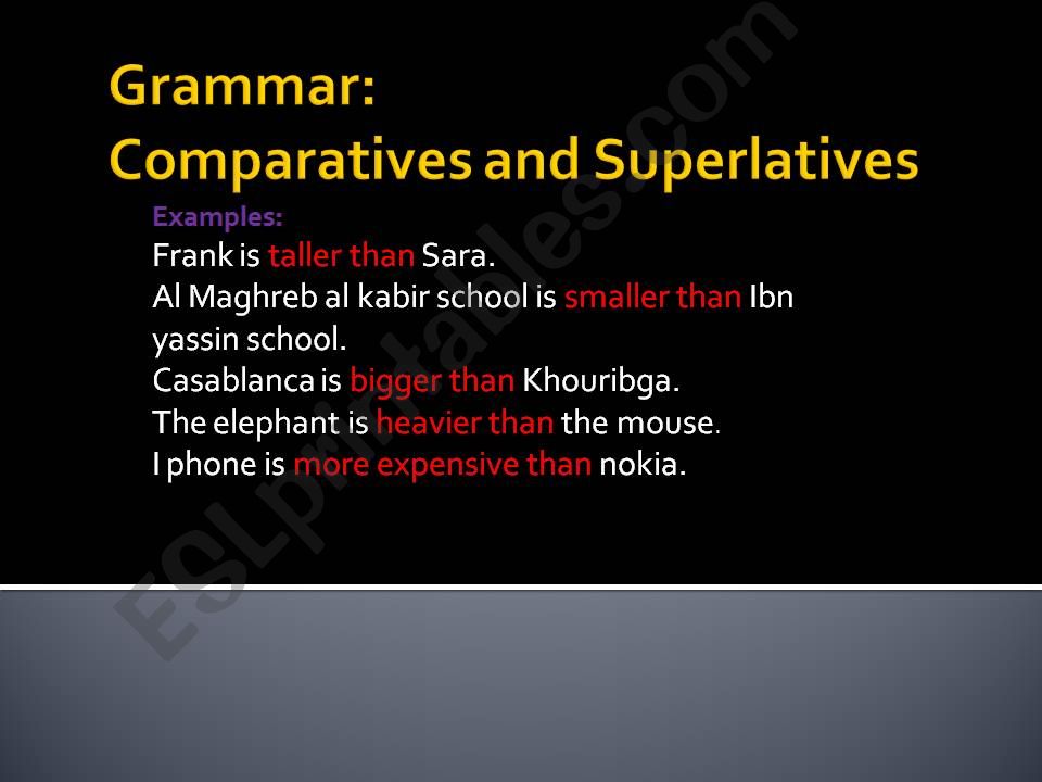 comparatives superlatives powerpoint