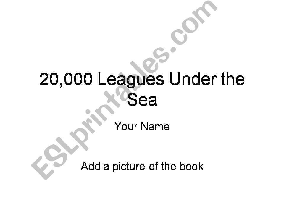 20,000 Leagues Under the Sea PPT project